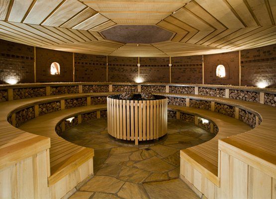 Sauna de cabaña de madera